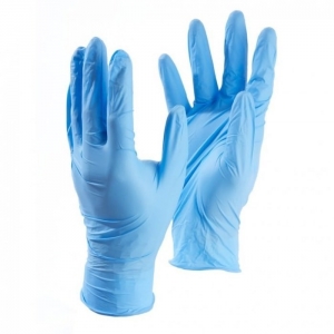Перчатки нитриловые неопудренные косметические синий р-р S 5шт.